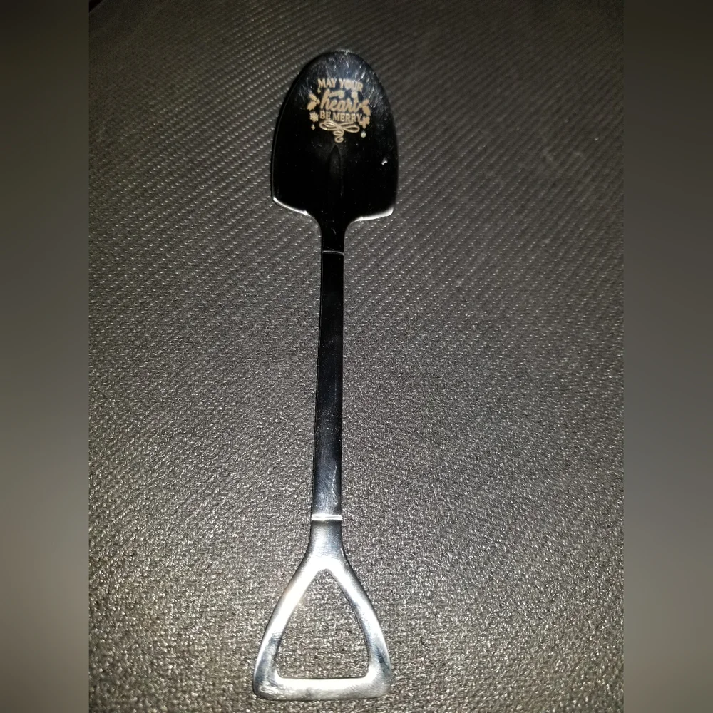 'May Your Heart Be Merry' Silver Shovel/spoon with Floral Accents.
